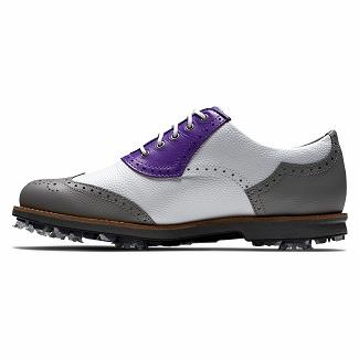 Scarpe Golf Footjoy Donna Premiere Series Spikes Bianche/Grigie/Viola Italia SQK837260